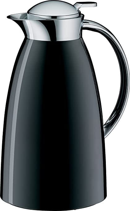 alfi Gusto Glass Vacuum Lacquered Metal Thermal Carafe for Hot and Cold Beverages, 1.0 L, Black