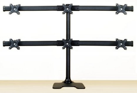 EZM Deluxe Hex Monitor Mount Stand Free Standing Supports up to 6 28" (002-0023)
