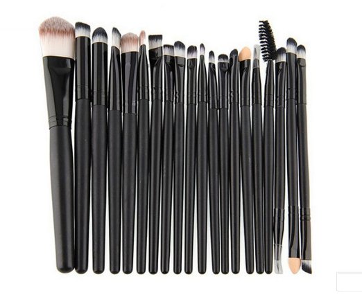 KOLIGHT®Set of 20pcs Black Makeup Sets Powder Foundation Eyeshadow Eyeliner Lip Cosmetic Brushes