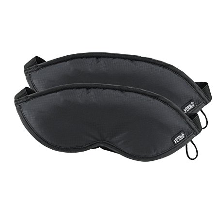 Lewis N Clark 505blkx2 2 Pack Eye Mask with Adjustable Strap, Black