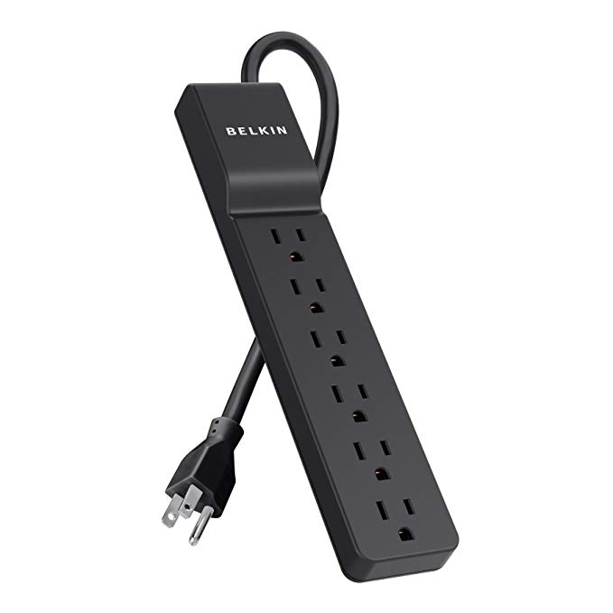 Belkin 6-Outlet Home and Office Surge Protector with 4-Foot Cord, Black