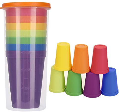 Kids Cups 7PCS 7OZ and 1PC 20OZ Plastic Cups Reusable Dishwasher Safe BPA Free Unbreakable Drinking Cups for Kids & Toddler Portable for Home Camping Travel Parties