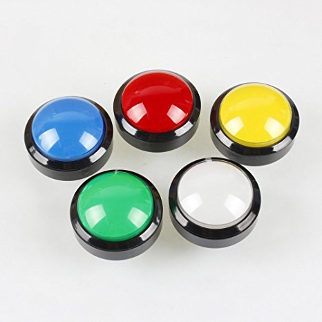 EG STARTS 5x New 60mm Dome Shaped LED Illuminated Push Buttons For Arcade Coin Machine Operated Games