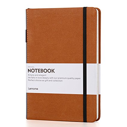 Thick Classic Notebook with Pen Loop - Lemome Wide Ruled Hardcover Journal with Pocket to Write in   Page Dividers Gifts, Easter Day Gift, Banded, Large, 180 Pages, 8.4 x 5.7 inch