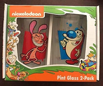 Nickelodeon Ren and Stimpy 16 oz Pint Glass 2-Pack