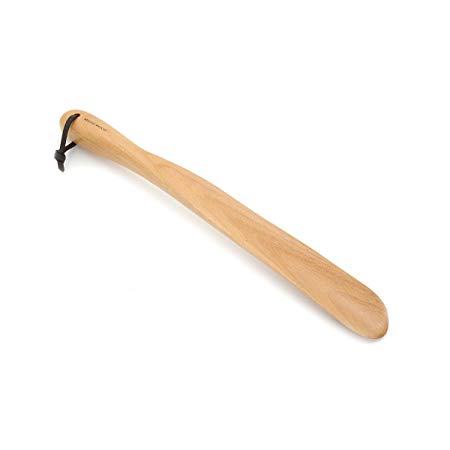 Muso Wood Long-Handled Wooden Shoe Horn (15") Wood Shoehorn for for Men, Women, Kids, Seniors, Pregnancy(Beech)