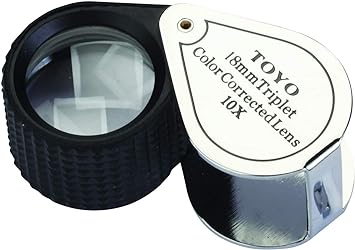 Toyo Professional 10X Magnifying Jeweler's Loupe with 18mm Triplet Lens, Chrome