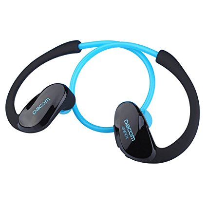 Dacom Athlete Waterproof Bluetooth headset Wireless sport headphones stereo music earphones fone de ouvido with microphone & NFC (Black)