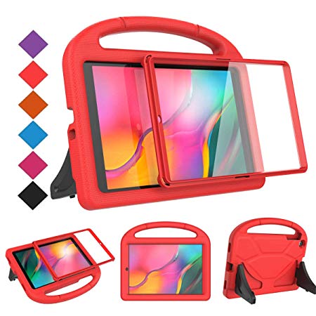 BMOUO Kids Case for Samsung Galaxy Tab A 10.1 (2019) SM-T510/T515 - Built-in Screen Protector, Shockproof Light Weight Handle Friendly Kids Case for Galaxy Tab A 10.1 inch 2019 Release - Red