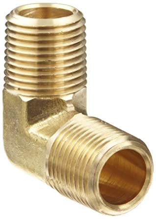 Anderson Metals Brass Pipe Fitting, 90 Degree Forged Elbow, 1/2" x 1/2" Male Pipe