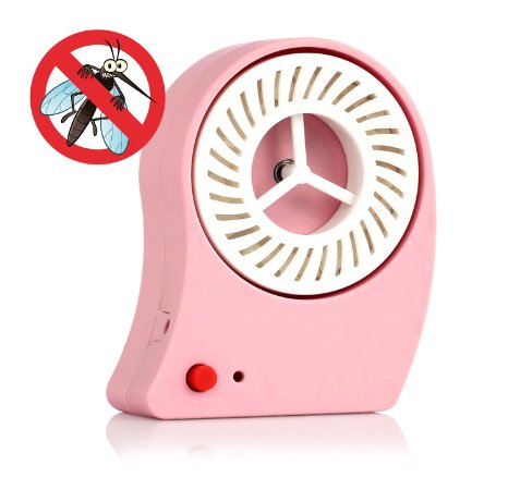 OUTXPRO Clip-On Fan Circulated Mosquito Repellent Device - 1 Fan with 7 Refills Battery Operated (not included) Plus USB Cable - Clip It On Your Belt And Be Save from Head To Toe (Pink)