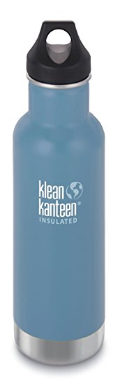 Klean Kanteen Classic Double Wall Vacuum Insulated Stainless Steel Water Bottle with Leak Proof Loop Cap