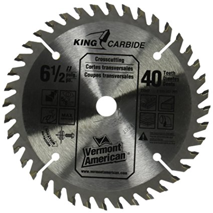 Vermont American 27247 6-1/2-Inch 40T Smooth Cut Carbide Circular Saw Blade