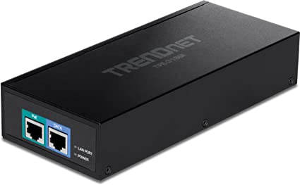 TRENDnet 10G PoE   Injector, Supplies PoE (15.4W), PoE  (30W), or PoE   (90W), Converts a Non-PoE Port To A PoE    10G port, Metal Housing, Black, TPE-319GI