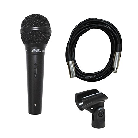 Audio 2000s ADM1064BL Dynamic Vocal Microphone with 16' XLR to XLR Cable