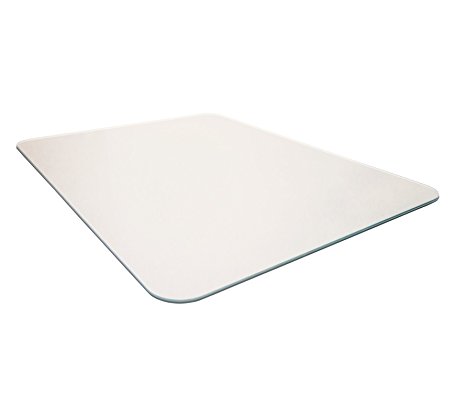 Cleartex Glacier Mat Glass Chair Mat for Hard Floors/All Pile Carpets, 40"x53", Crystal Clear (FC124053EG)