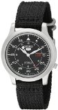 Seiko Mens SNK809 Seiko 5 Automatic Stainless Steel Watch with Black Canvas Strap