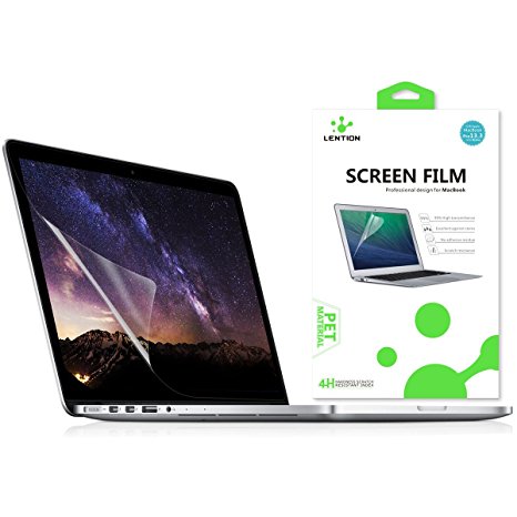 LENTION Clear Screen Protector for 13-inch MacBook Pro with Retina Display Anti-scratch Hydrophobic Oleophobic Crystal HD Protective Film