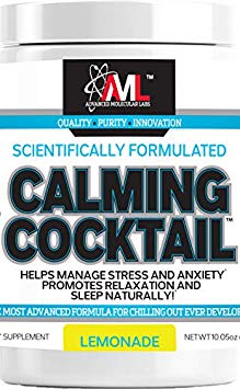 Advanced Molecular Labs - Calming Cocktail, Helps Maintain Stress and Anxiety, Promotes Relaxation and Natural Sleep, Lemonade, 285 Grams