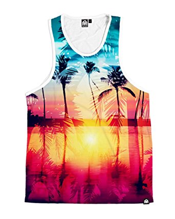 INTO THE AM Coastal Dreams Collection Men's All Over Print Casual Tank Top Shirts