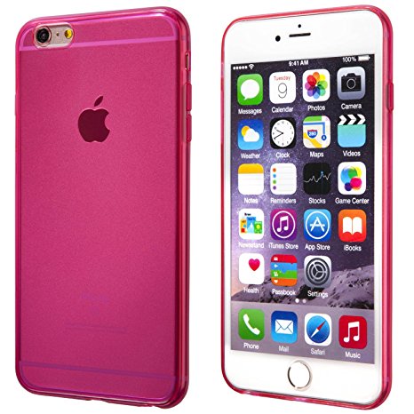 iPhone 6S Plus case, Totallee Revealer, Flexible Soft Slim Jelly Transparent TPU Cover for iPhone 6 Plus and 6S Plus (Hot Pink)