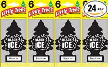 Little Trees Black Ice Air Freshener, (Pack of 24)