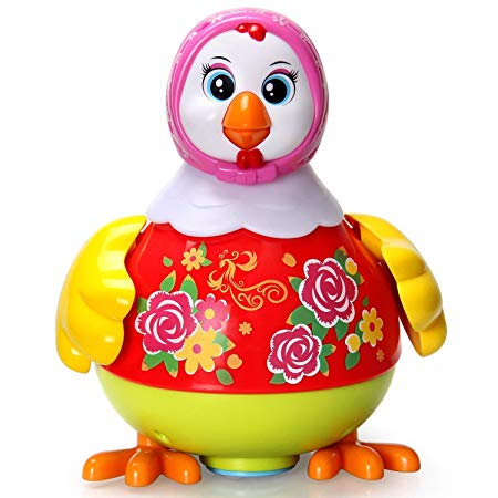 Baby Toys One Dancing Hen&Two Whistle Chicks with Mulity-Function,Flashing Lighting,Music,Universal Wheel,Voice Control,Baby Musical Toys for 1 2 3 4 5 Year Old (New Gifts to Your Babies) (red)