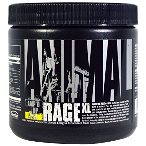 Universal Nutrition Animal Rage XL Pre Workout Ultimate Energy and Performance Stack, Lemon Slayed, 30 Servings