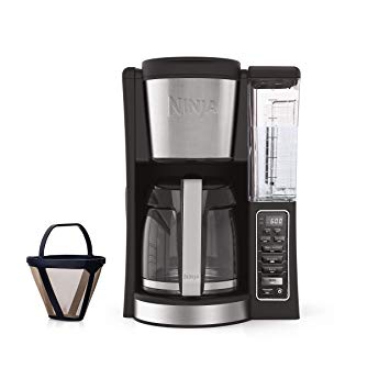 Ninja 12-Cup Programmable Coffee Maker with Classic and Rich Brews, 60 oz. Water Reservoir, and Thermal Flavor Extraction (CE201), Black/Stainless Steel