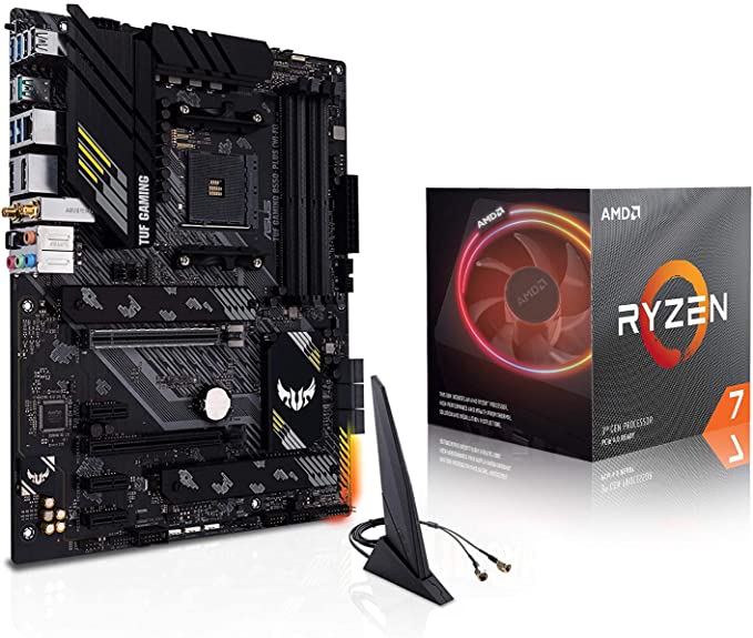 Micro Center AMD Ryzen 7 3700X Desktop Processor 8-Core Up to 4.4GHz Unlocked with Wraith Prism LED Cooler Bundle with ASUS TUF Gaming B550-PLUS WiFi AMD AM4 Zen 3 Ryzen 5000 ATX Motherboard