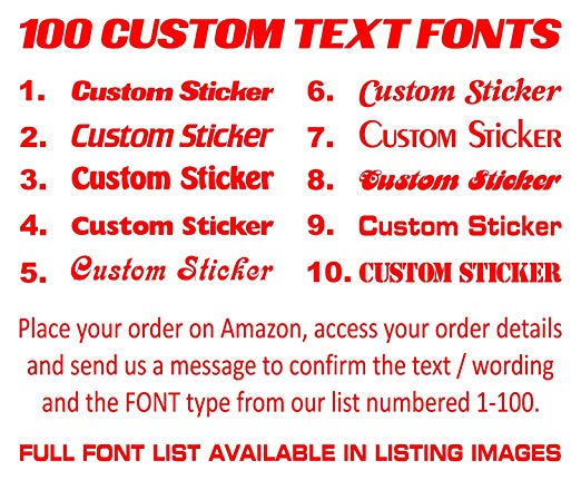 Mr.Pro Custom Fonts Text Slogans Names Personalised Personal Stickers Decals Small to Large Red 500mm width