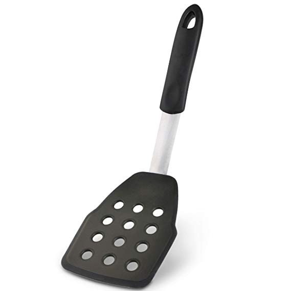 Flexible Silicone Spatula Heat Resistant up to 600oF Turner Steel Strong Blade for Pizza Cutter and Cooking