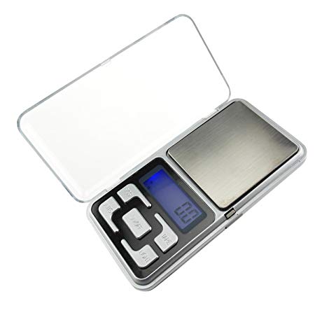 High Accuracy Mini Electronic Digital Pocket Scale Jewelry Diamond Gold Coin Calibration Weighing Balance Portable 100g/0.01g Counting Function Blue LCD g/tl/oz/ct/gn