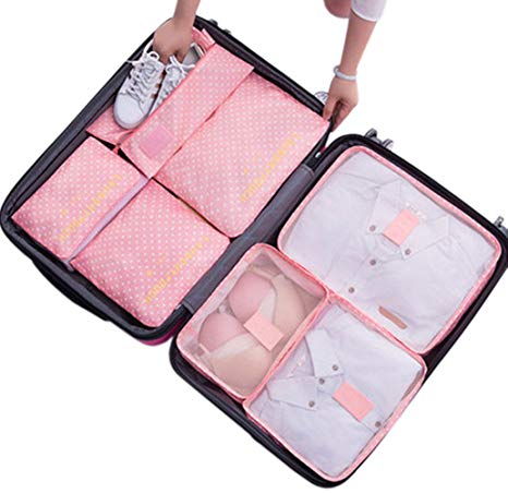 7Pcs Waterproof Travel Storage Bags Clothes Packing Cube Luggage Organizer Pouch