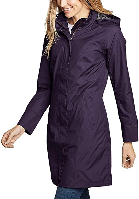 Eddie Bauer Women's Girl on The Go Trench Coat, Deep Eggplant Regular XXL