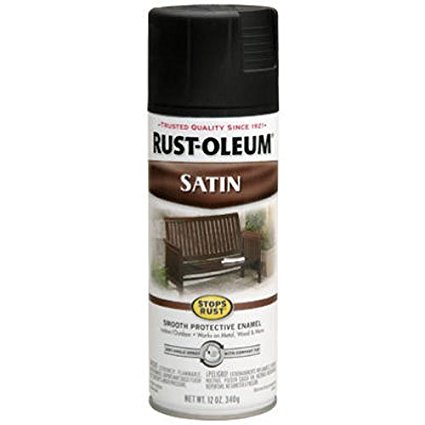 Rust-Oleum 7777830 Satin Enamel Spray, 12-Ounce, Black