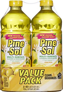 Pine-Sol Multi-Surface Cleaner, Lemon Fresh Scent, Two Count Bottle, 96 fl oz Total