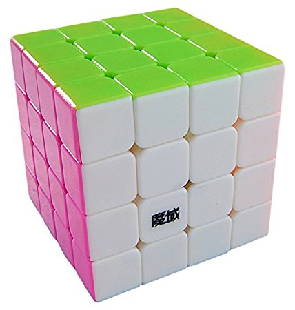 MoYu New Aosu Stickerless Structure 4x4 Speed Cube, High Bright Pink