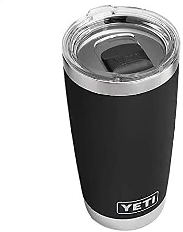 Rambler 20 oz Tumbler, Stainless Steel, Vacuum Insulated with MagSlider Lid, Black Aesthetical Black