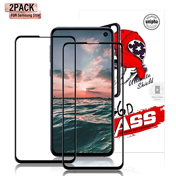 Gozhu [2-Pack] for Galaxy S10e Screen Protector Tempered Glass,[Anti-Fingerprint][No-Bubble][Scratch-Resistant] Glass Screen Protector for Samsung Galaxy S10e Black