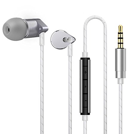 Earphones,TechRise Stereo In Ear Wired Headphones Earbuds Headsets with Microphone and Volume Control,High Definition,Tangle Free,Noise Isolating,HEAVY DUTY BASS for iPhone,Samsung, iPad, iPod,ect