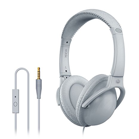 MQbix MQHT560GRY Ear Foam Palette High Performance Headphones with Mic, Grey