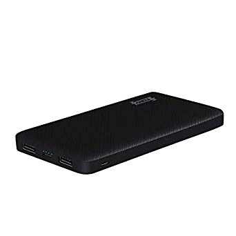 Power Bank 10000mah,TONV Portable External Cell phone Li-polymer Batterys 2 Input and 2 Output,USB C and Micro USB Compatible with iPhone X/ 8/7/ 6/ Plus/ 5/ SE, iPad, Samsung, and MP3 Player (Black)