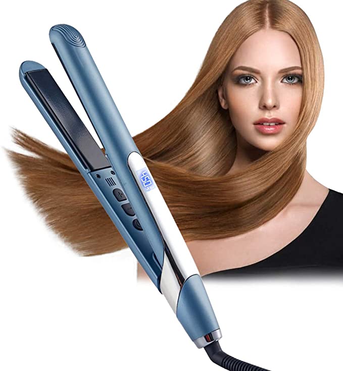 Hair Straightener, Flat Iron Hair Straightener and Curler, Professional Hair Straightener Flat Iron, with Ceramic Plates and Digital Controls