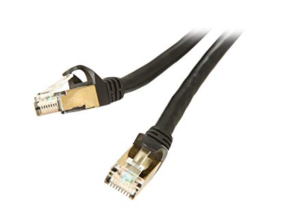 CAT7 Ethernet Cable 50 Feet, CAT7 Network Cable Supports Data Speed up to 10Gbps, CAT 7 Shielded RJ45 Cable 50ft Long, Rosewill LAN Cable for Gigabit Networking, Color Black