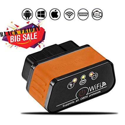 Carantee Car WiFi OBD2-Automotive Diagnostic Scan Tool Code Reader to Check Engine Light, Read & Clear Trouble Codes for Most Vehicles, Supports iOS Android & WindowsCarantee