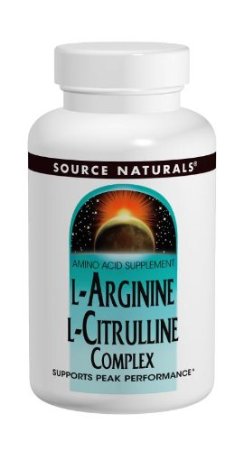 Source Naturals L-Arginine L-Citrulline Complex, 1000 MG, Supports Peak Performance,60 Tablets