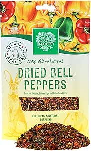 Small Pet Select - Dried Bell Pepper, a Natural Treat for Rabbits and Guinea Pigs, 2oz