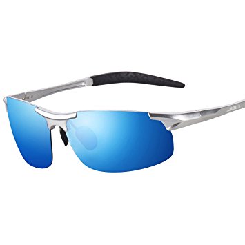 JULI Polarized Sunglasses,Sports Designer Fashion Sunglasses for Men Women Driving Baseball Cycling Fishing Golf Al-Mg Alloy Superlight Unbreakable Frame