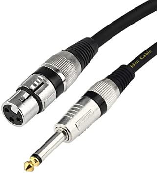 Tisino XLR Female to 6.35mm(1/4 Inch) TS Mono Microphone Cable Mic Cable Unbalanced Interconnect Wire Mic Cord - 10 FT/3 meters